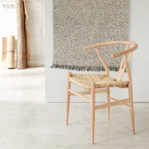 wohnli-moebel-suche-M20029161-1 Stuhl aus Mindyholz mit geflochtener Sitzfläche 55x78x46cm Holz Beige BERAH GETAH Möbel Esszimmermöbel Stühle