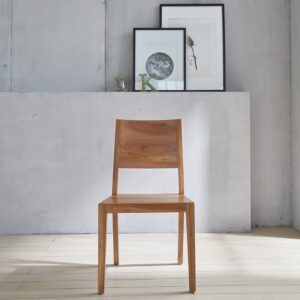 wohnli-moebel-suche-M20029178-1 Moderner Stuhl aus Teakholz 45x87x50cm Holz Beige BERAH GETAH Möbel Esszimmermöbel Stühle