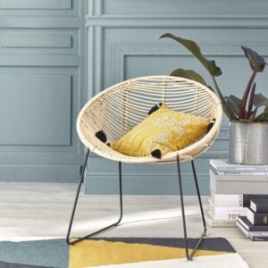 wohnli-moebel-suche-M20029901-1 Stuhl aus Rattan und Metall 71x80x71cm Rattan Beige BERAH GETAH Möbel Esszimmermöbel Stühle