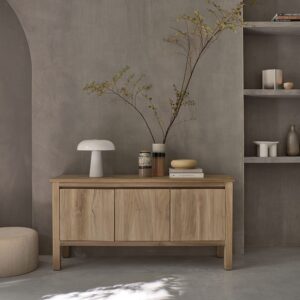 wohnli-moebel-suche-M20031132-1 Buffet aus massivem Teakholz 150 cm 150x75x150cm Holz Beige BERAH GETAH Möbel Esszimmermöbel Sideboards, Highboards & niedrige Anrichten