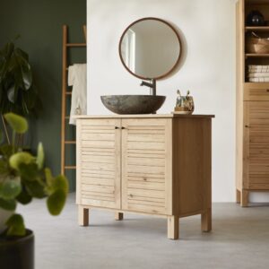 80x75x45cm Holz Beige Tikamoon Möbel Badezimmermöbel Waschtische