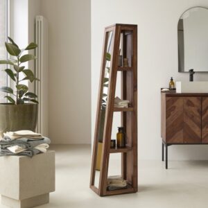 30x150x35cm Holz Braun Tikamoon Möbel Badezimmermöbel Bad-Hochschränke