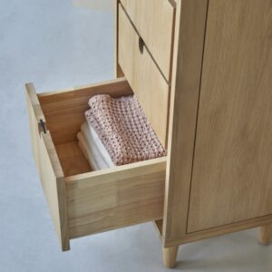 40x180x35cm Holz Beige Tikamoon Möbel Badezimmermöbel Bad-Hochschränke