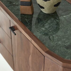 Buffet aus massivem Palisanderholz und Marmor 175 cm 175x80x45cm Holz Braun Tikamoon Möbel Esszimmermöbel Sideboards, Highboards & niedrige Anrichten