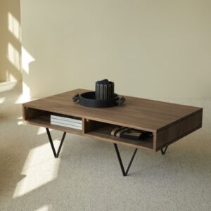Couchtisch aus massivem Nussbaum 115x40x70cm Holz Braun Tikamoon Möbel Wohnzimmermöbel Couchtische