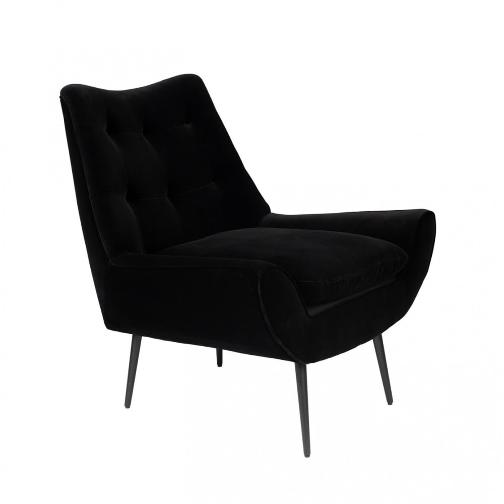 Wohnli Möbelsuche - Schwarzer Velours-Sessel Glodis