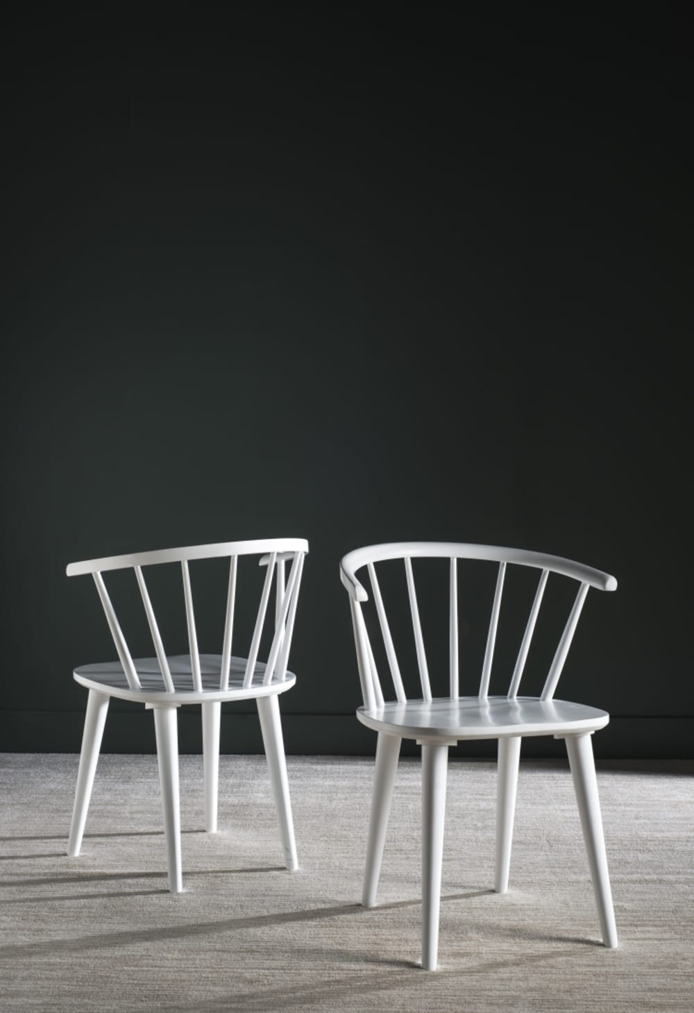 2er-Set Esszimmerstühle Aus Gummiholz Weiß 55x76x50cm Holz Weiß Safavieh Möbel Esszimmermöbel Stühle