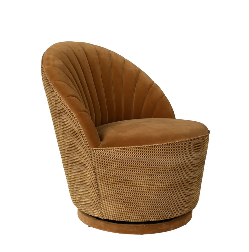 Wohnli Möbelsuche - Samt-Sessel in Whiskyfarbe