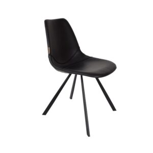 wohnli-moebel-suche-M20037533 Wohnli Möbelsuche - Vintage Esszimmerstuhl aus schwarzem Kunstleder