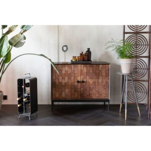 Holzbuffet mit dekorativen Türen 100x80x40cm Holz Braun Dutchbone Möbel Esszimmermöbel Sideboards, Highboards & niedrige Anrichten