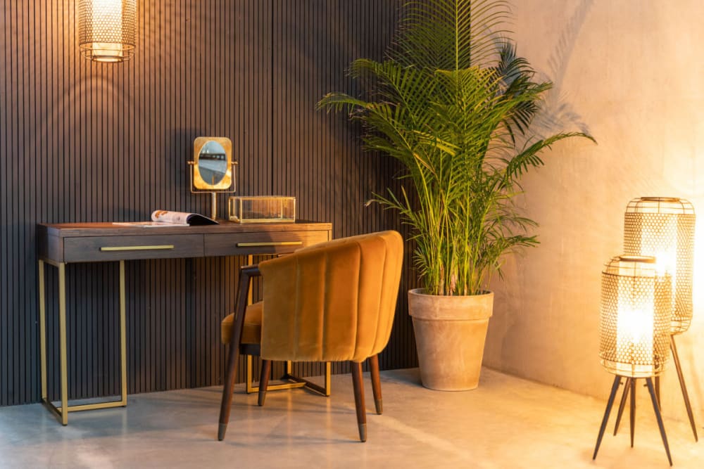 Konsole aus Akazienholz und Messing 120 cm 120x78x45cm Holz Braun Dutchbone Möbel Wohnzimmermöbel Konsolentische