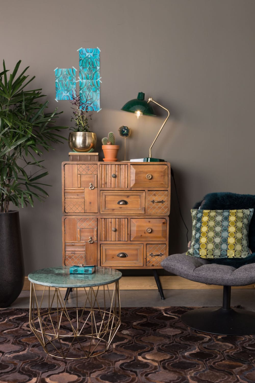 Jove Aufbewahrung aus Fichtenholz mit Schubladen 0x105x80cm Holz Braun Dutchbone Möbel Esszimmermöbel Sideboards, Highboards & niedrige Anrichten