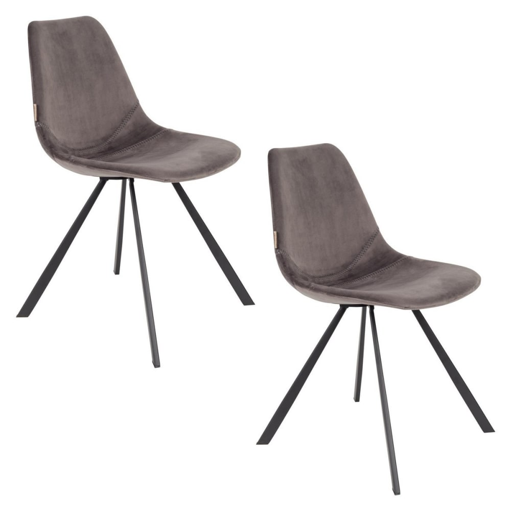 wohnli-moebel-suche-M20039085 Wohnli Möbelsuche - 2 Esszimmerstühle Samt Grau Franky