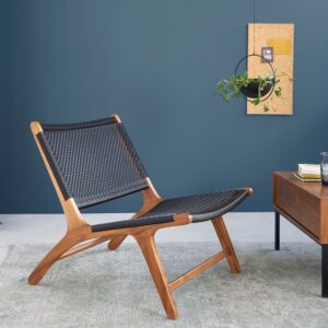 wohnli-moebel-suche-M20042279-1 Entspannungssessel aus Flechtwerk und Teakholz 64x71x48cm Holz Braun BERAH GETAH Sofas und Sessel Sessel, Poufs und Fußbänke Sessel