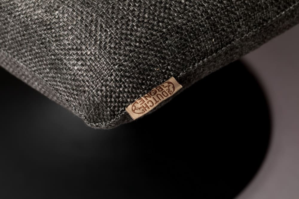 Dunkelgrauer Velours Hocker Fußstütze 51x46x67cm Stoff Grau Dutchbone Möbel Wohnzimmermöbel Hocker