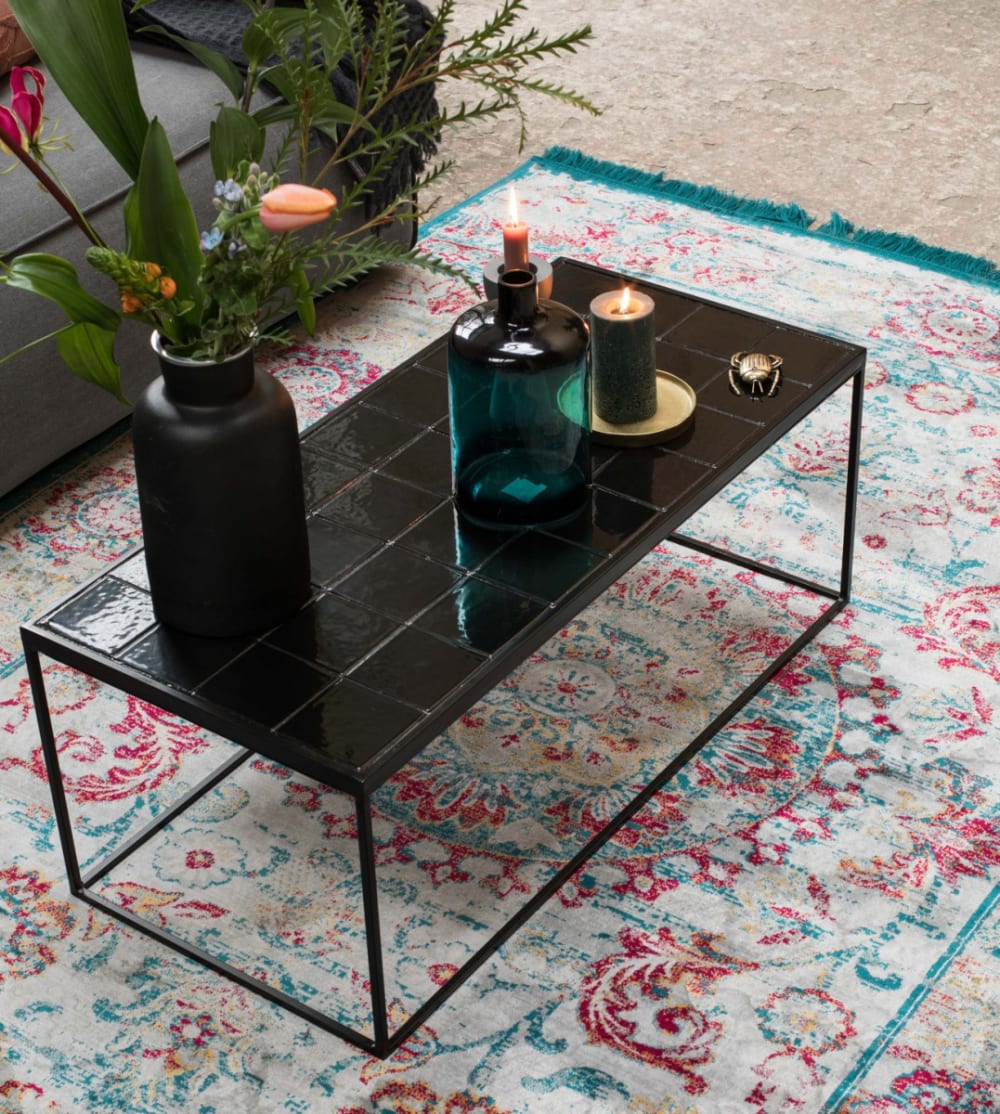 Schwarzer Keramiktisch Glazed 93x36x43cm Keramik Schwarz Zuiver Möbel Wohnzimmermöbel Couchtische