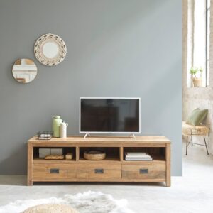 wohnli-moebel-suche-M20047293-1 TV-Möbel aus recyceltem massivem Teakholz 160 cm 160x50x160cm Holz Beige BERAH GETAH Möbel Wohnzimmermöbel TV-Möbel