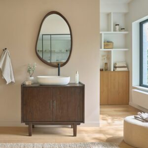 Badezimmermöbel aus massivem Mindi 90 cm 90x75x90cm Holz Braun BERAH GETAH Möbel Badezimmermöbel Waschtische