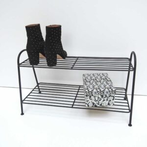 Schuhregal aus Metall 64x37x28cm Metall Schwarz Decoclico Möbel Flurmöbel Schuhschränke