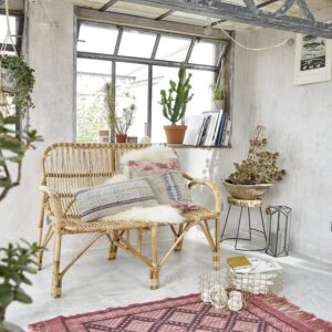 Sofa aus Rattan 131x95x131cm Rattan Beige BERAH GETAH Sofas und Sessel Sofas Sitzbank und Polsterbank