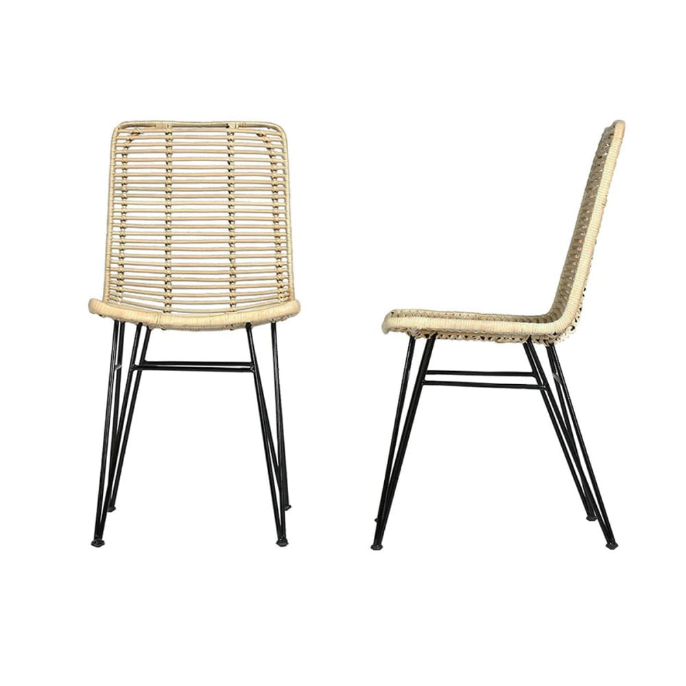 wohnli-moebel-suche-M20050374 Wohnli Möbelsuche - 2er Set Rattanstühle mit Metallbeinen