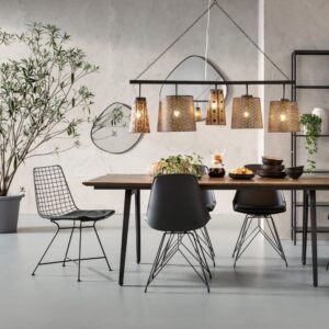 wohnli-moebel-suche-M20052312-1 Schalenstuhl mit Sitzpolster und filigranem Stahlgestell 48x86x51cm PVC - Polyvinlychlorid Schwarz Kare Design Möbel Esszimmermöbel Stühle