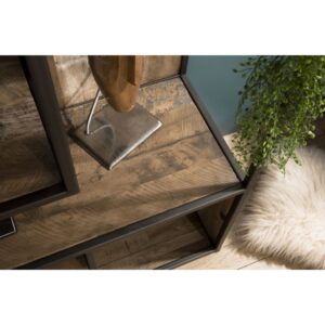 wohnli-moebel-suche-M20053544-1 Bücherregal mit 6 Ebenen aus recyceltem Holz und Metall 120x180x40cm Holz Braun MACABANE Möbel Wohnzimmermöbel Bücherregale