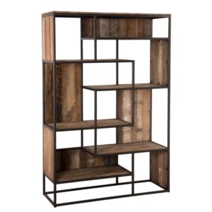 wohnli-moebel-suche-M20053544 Wohnli Möbelsuche - Bücherregal mit 6 Ebenen aus recyceltem Holz und Metall