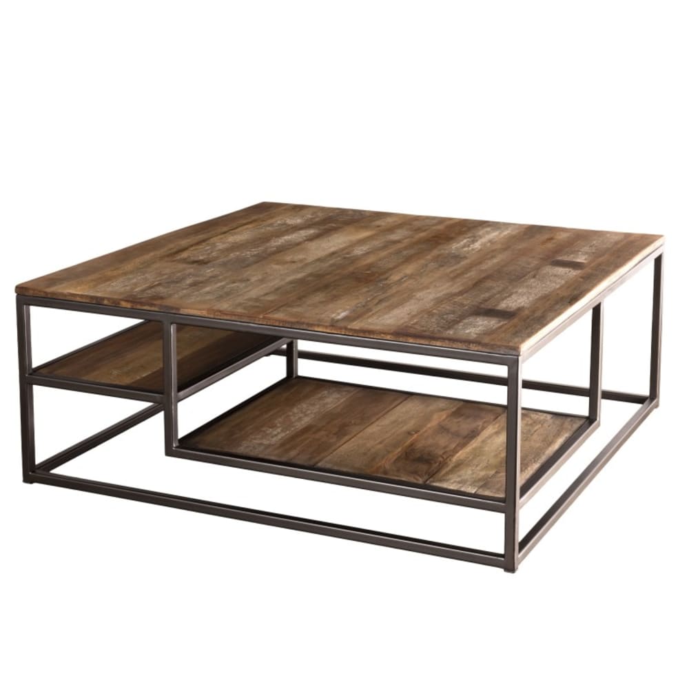 wohnli-moebel-suche-M21007290 Wohnli Möbelsuche - Quadratischer Couchtisch aus recyceltem Holz und Metall L100
