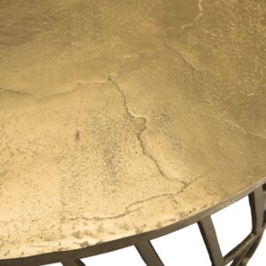 Runder Couchtisch mit Gestell aus goldfarbenem Aluminium D89 89x38x89cm Aluminium Gold MACABANE Möbel Wohnzimmermöbel Couchtische