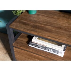 TV-Möbel aus recyceltem Teakholz und schwarzem Metall 160x57x40cm Holz Braun MACABANE Möbel Wohnzimmermöbel TV-Möbel