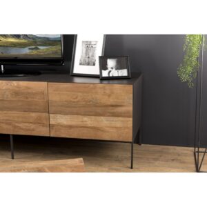 wohnli-moebel-suche-M21007333-1 TV-Möbel aus recyceltem Teakholz und Metall 166x55x45cm Holz Braun MACABANE Möbel Wohnzimmermöbel TV-Möbel