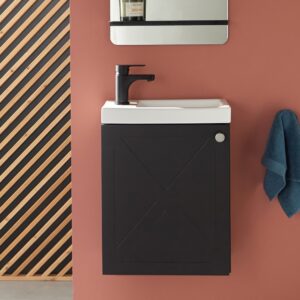 wohnli-moebel-suche-M21010495-1 AVA Handwaschbecken + Wasserhahn-Set 21x53x41cm Spanplatte Schwarz Mob In Möbel Badezimmermöbel Waschtische