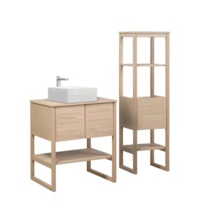 Einzelelement + Spüle + -Säule 70x78x50cm Holz Braun Mob In Möbel Badezimmermöbel Waschtische