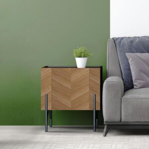 Vintage Beistellschrank mit Schrank 57x60x42cm Spanplatte Braun Concept Usine Möbel Wohnzimmermöbel Beistelltische