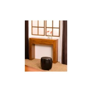 Moderne Konsole mit 2 Schubladen aus Teakholz 90x75x30cm Holz Braun MACABANE Möbel Wohnzimmermöbel Konsolentische