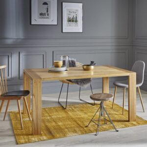 wohnli-moebel-suche-M21023342-1 Esstisch für mind. 8 Personen 160x75x100cm Holz Beige BERAH GETAH Möbel Esszimmermöbel Esstische
