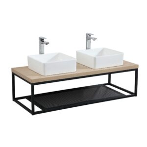 wohnli-moebel-suche-M21028062-1 Wand-Doppelspülbecken 120x30x49cm Spanplatte Braun Mob In Möbel Badezimmermöbel Waschtische