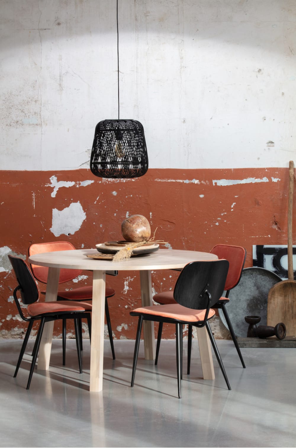 Ausziehbarer runder Esstisch aus Eiche D 120 0x75x0cm Holz Weiß WOOOD Möbel Esszimmermöbel Esstische