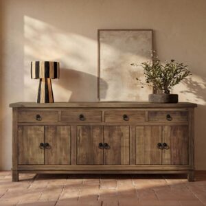 wohnli-moebel-suche-M21034883-1 Buffet aus recyceltem Holz mit 3 Türen und 4 Schubläden 190x80x50cm Holz Braun Maison Pavane Möbel Esszimmermöbel Sideboards, Highboards & niedrige Anrichten