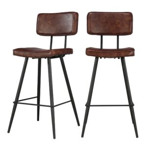wohnli-moebel-suche-M21035569 Wohnli Möbelsuche - Set aus 2 Barhockern in Middelhöhe 66 cm aus braunem Kunstleder