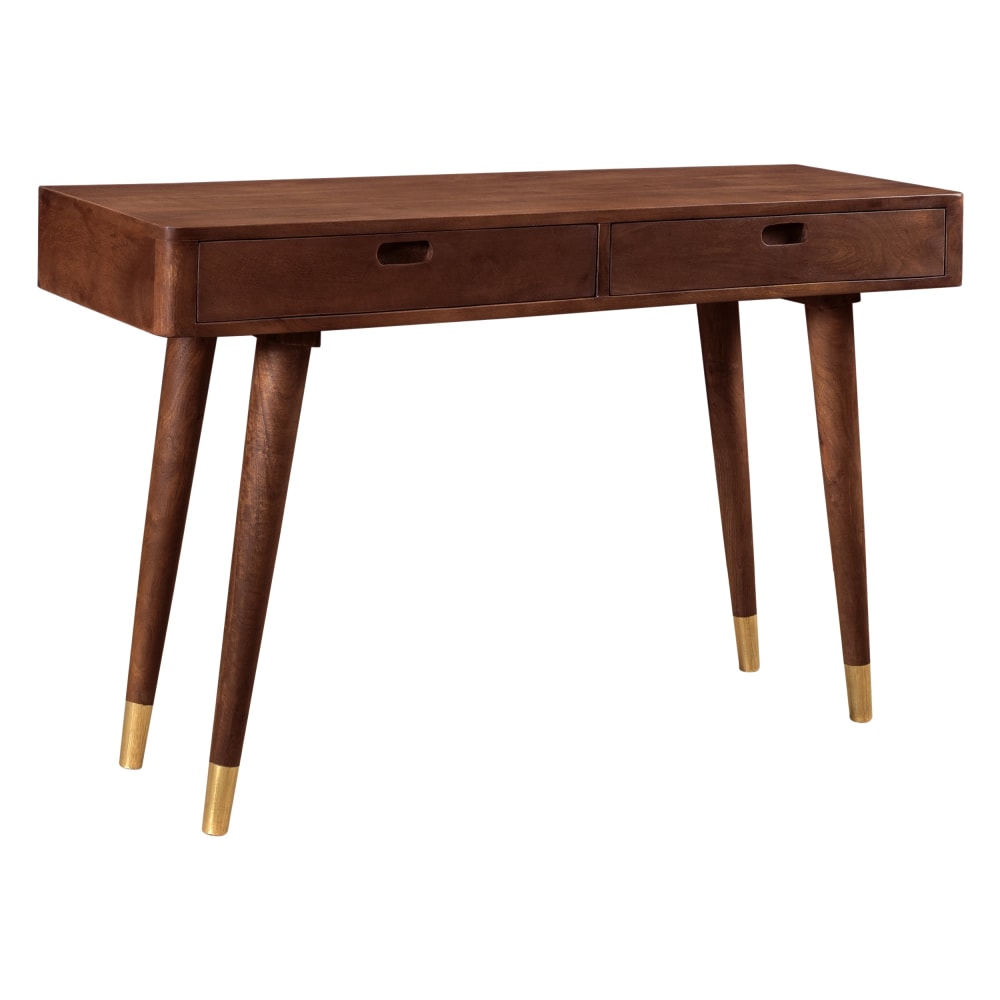 Wohnli Möbelsuche - Massivholz-Konsole mit 2 Schubladen und goldenen Details