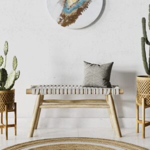 aus Makramee und Teakholzzweig geflecht