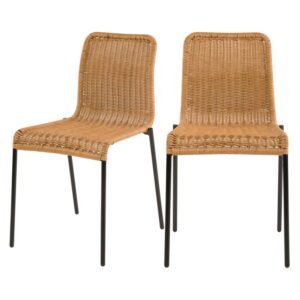 wohnli-moebel-suche-M21036966 Wohnli Möbelsuche - Set aus 2 Stühlen (Innen & Außen) aus natürlichem Harzgeflecht