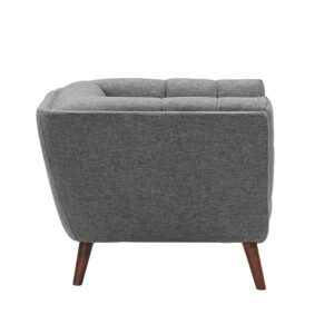 Gepolsterter Sessel mit grauem Stoffbezug 110x76x90cm Stoff Grau Rendez-Vous Déco Sofas und Sessel Sessel, Poufs und Fußbänke Sessel