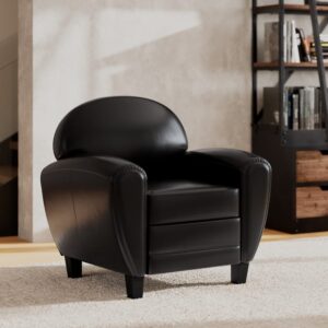 wohnli-moebel-suche-M21037079-1 Schwarzer Sessel aus beschichtetem Leder. 87x85x83cm PVC - Polyvinlychlorid Schwarz Maison Pavane Sofas und Sessel Sessel, Poufs und Fußbänke Sessel