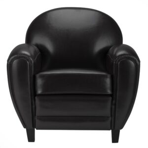 wohnli-moebel-suche-M21037079 Wohnli Möbelsuche - Schwarzer Sessel aus beschichtetem Leder.