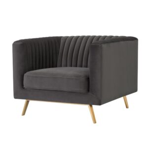 Sessel aus grauem Samt 89x70x85cm Samt Grau Rendez-Vous Déco Sofas und Sessel Sessel, Poufs und Fußbänke Sessel
