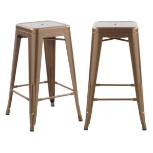 wohnli-moebel-suche-M21037167 Wohnli Möbelsuche - Set aus 2 Hockern für Kücheninseln 66 cm in mattem Kupfermetall