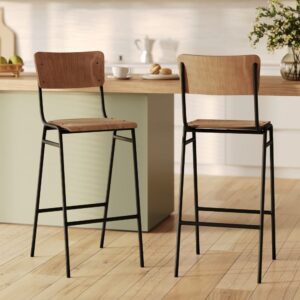 wohnli-moebel-suche-M21037177-1 Set aus 2 Barhockern 75 cm aus Holz 45x110x52cm Holz Braun Maison Pavane Möbel Esszimmermöbel Barhocker